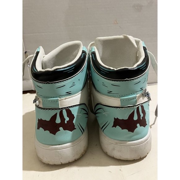 Kamado Tanjirou Demon Slayer  anime Men Size 10 white blue wave Sneakers shoes - Picture 4 of 7